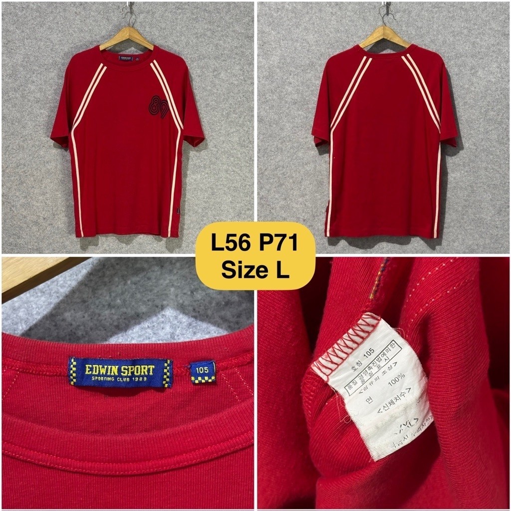 Kaos Edwin Sport Merah Original