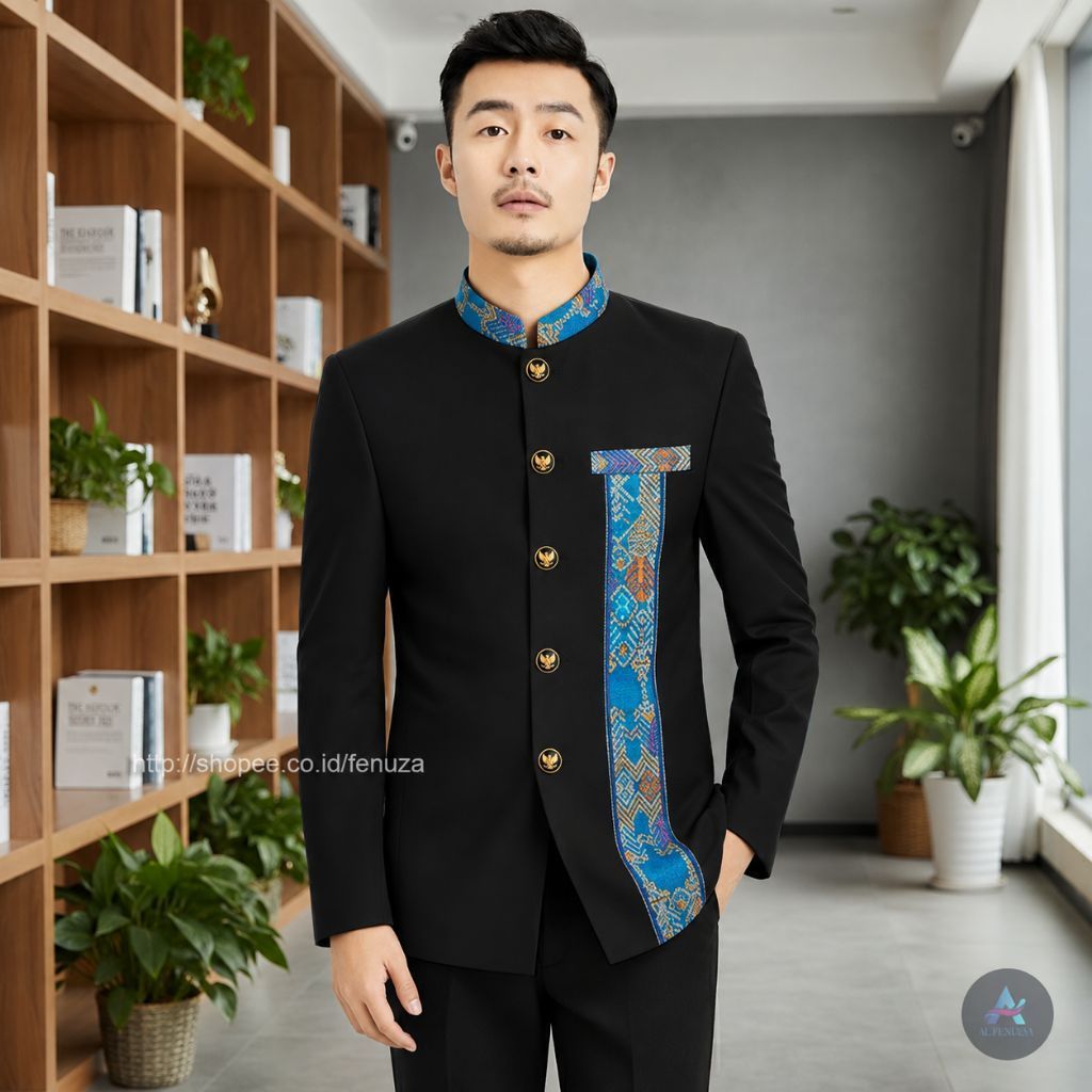 koko kombinasi batik mewah. elegan model terbaru