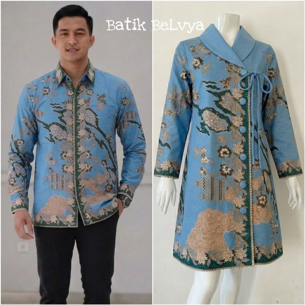 PROMO TUNIK dan KEMEJA batik bahan katun premium halus lapis furing  trikot batik asli sragen solo r