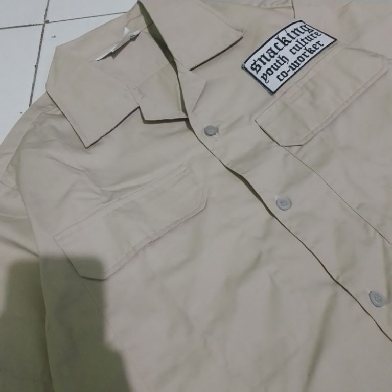 Workshirt kalcer Workshirt Custom Baju Custom Pacth Bordir Workshirt Canvas