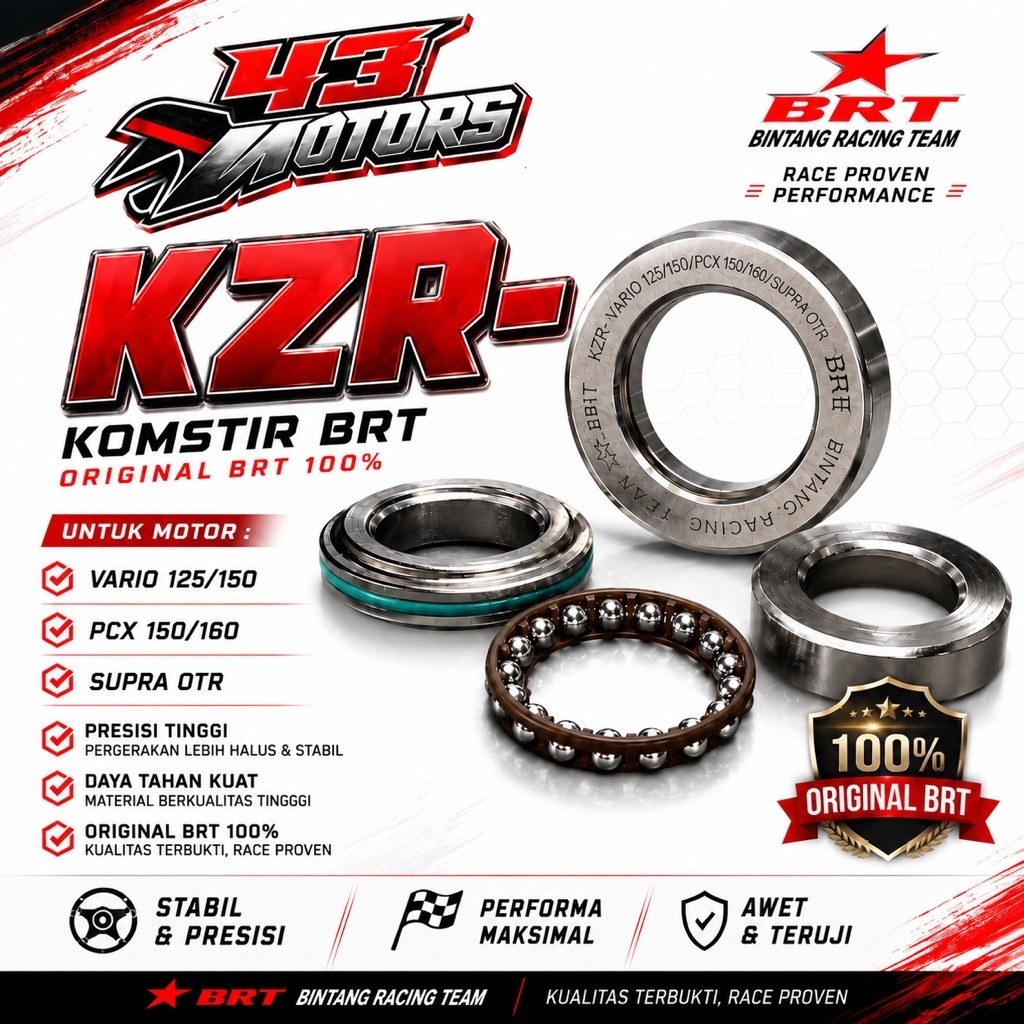 SUPER KOMSTRI | BEARING COMSTIR BRT | KZR UNTUK MOTOR  VARIO 125/150 -PCX 150/160 -SUPRA OTR | ORIGI