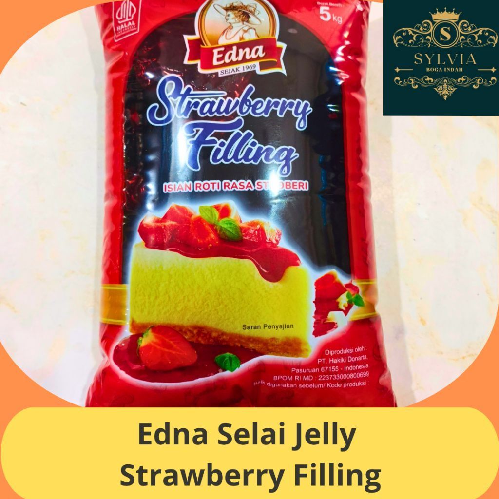 EDNA Selai Jelly Strawberry  Repack 250 gr, 500 gr, 1 kg.