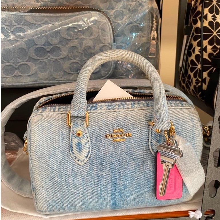 Coach mini rowan loved denim