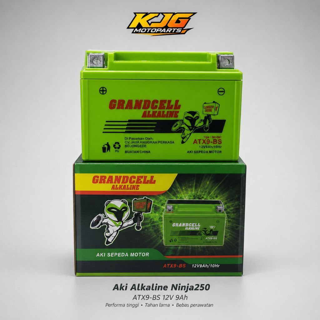 Aki Alkaline Grandcell Ninja 250 ATX9-BS Aki Kering 9 Ampere 12 Volt