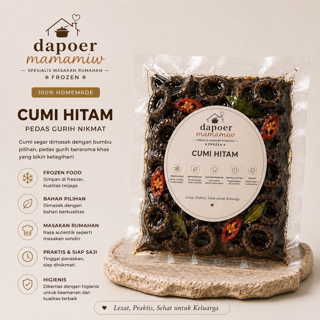 Cumi Hitam Madura - Frozen Food Siap Saji - Ready 250gr/500gr