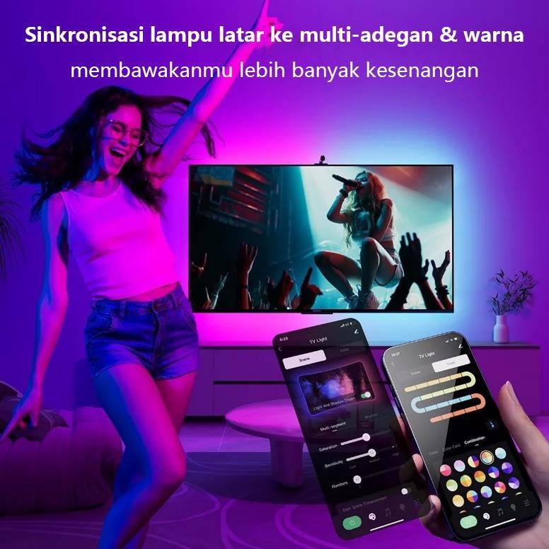 BIG PROMO Backlight TV Led Strip Lampu RGBIC PC TV Modding 3.8 Meter Dgn Lem Remote