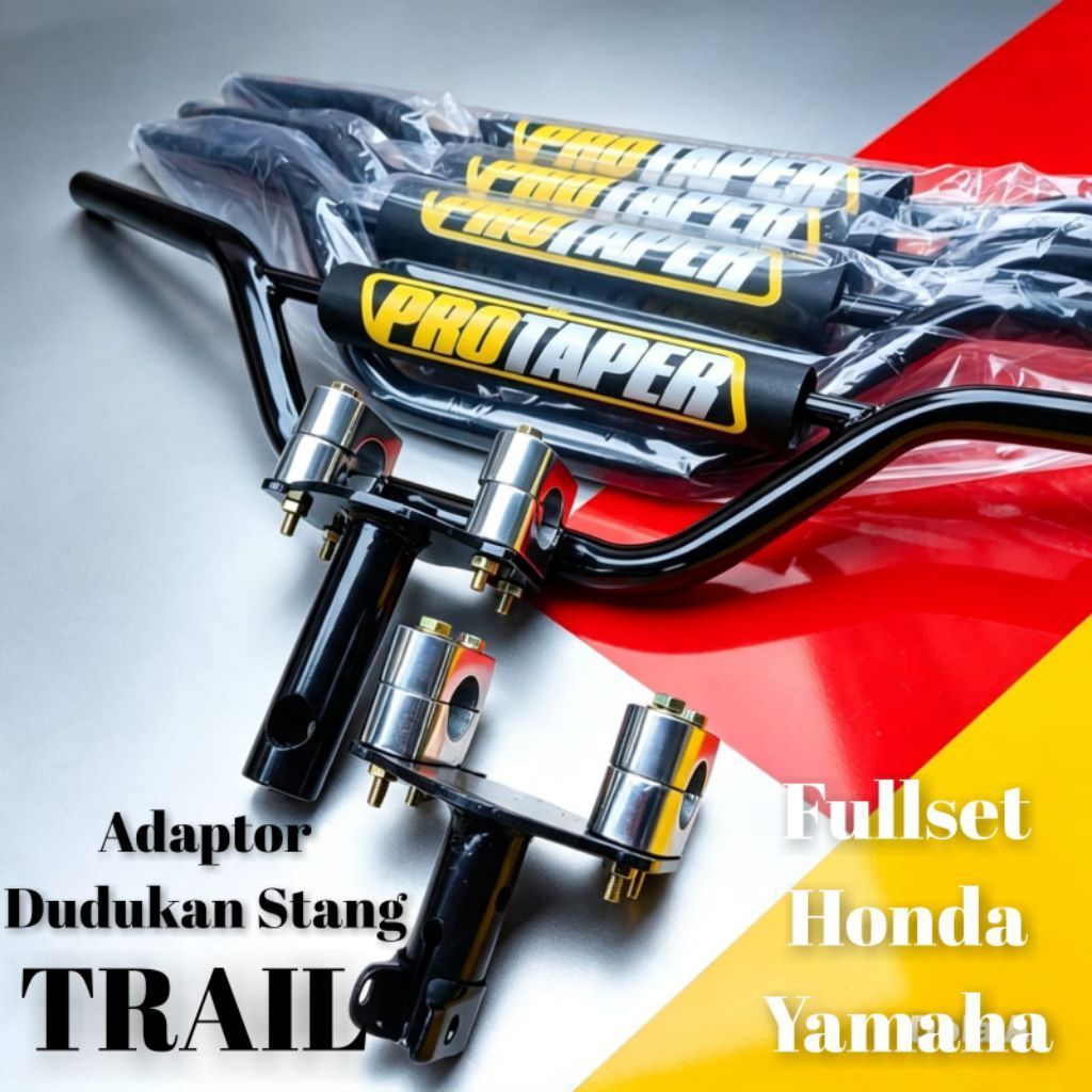Fullset Stang Trail Universal Protaper Set Adaptor Dudukan Stang Untuk Honda Yamaha Bebek Matic Warn