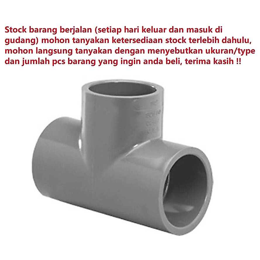 Tee 8" juga tersedia V Tee Reducer 8X4 8x6 Rucika CM AW D cabang pembuangan air atau udara PVC