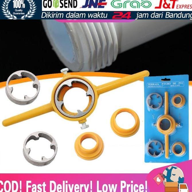 LIVINMART 6Pc alat senai snei drat pipa PVC 1/2" 3/4" 1inch mesin senai pipa PVC