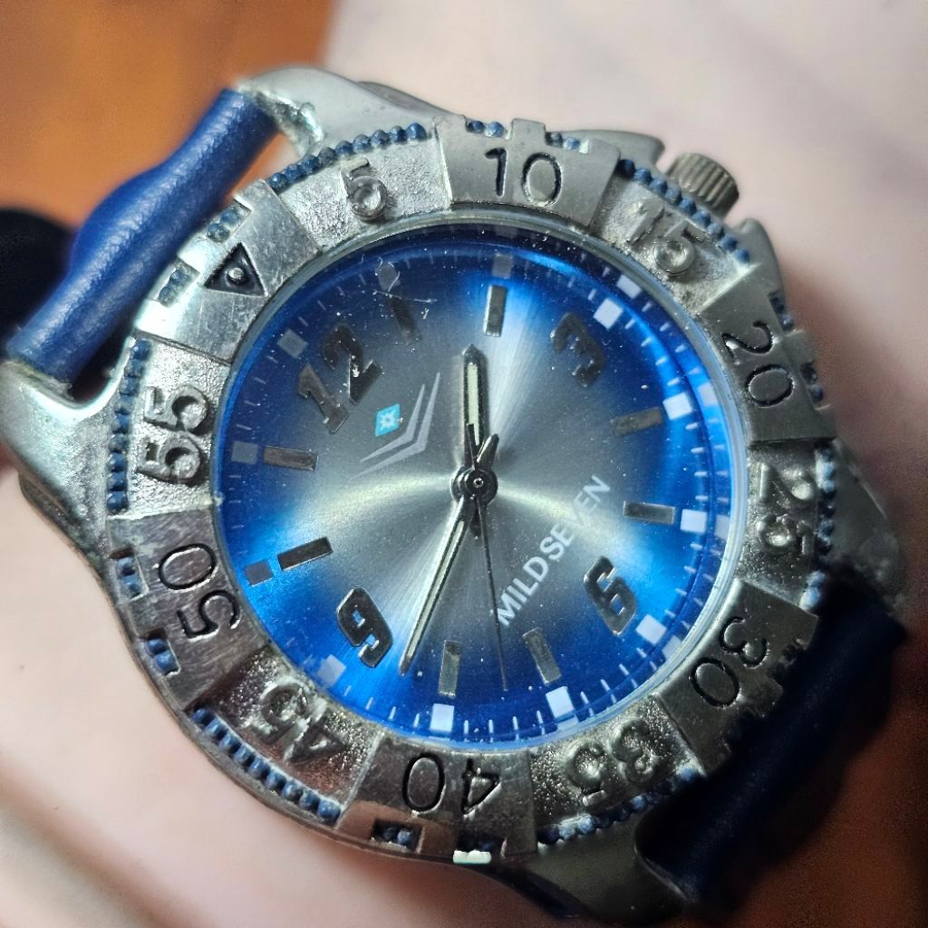 Jam Mild Seven Diver Silver Blue Dial Bekas