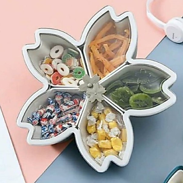 Toples snack bunga 5 sekat