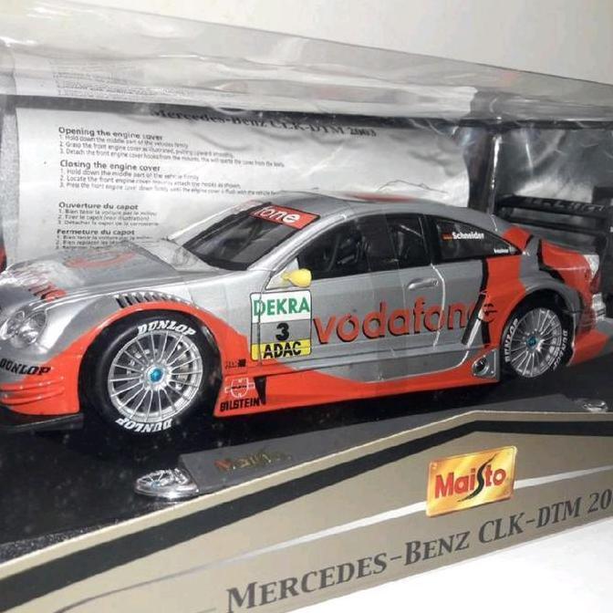 1:18 MAISTO MERCEDES CLK DTM 2003 C209 VODAFONE DIECAST MOBIL SKALA 18 THAILAND BYD27