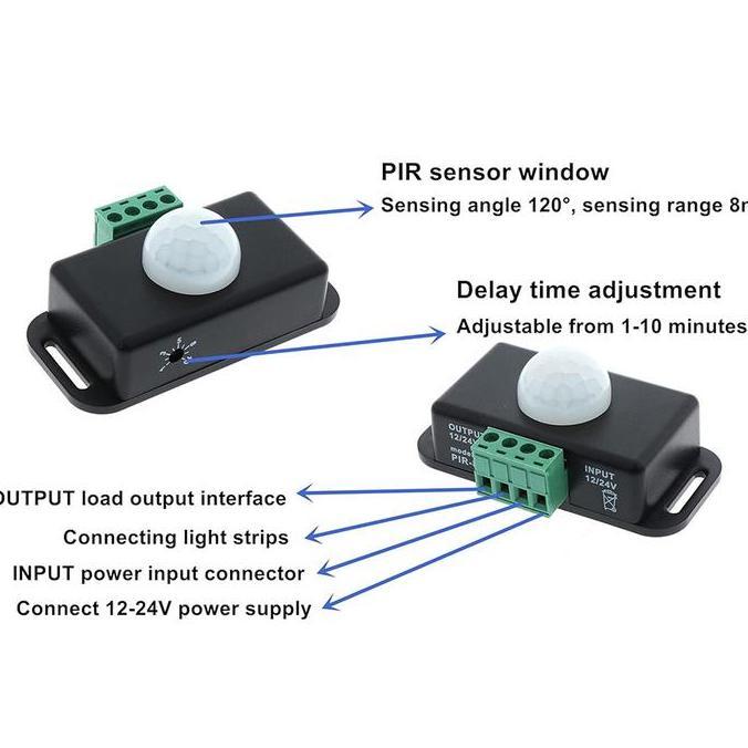 SENSOR MODUL GERAK PIR DC 12V 24V AL63 SM / MOTION SERSOR DETECTOR LED PENGONTROL SAKELAR INDUKSI / 
