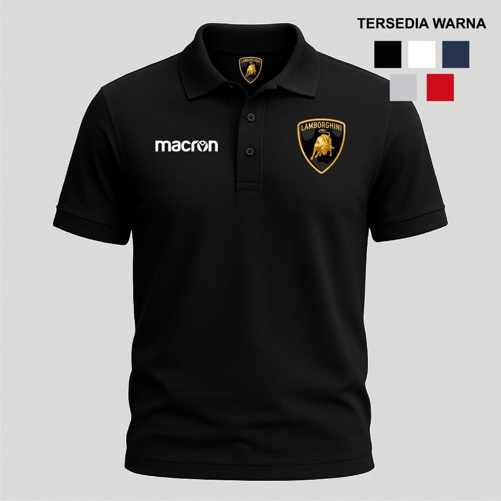 Polo-Shirt Lamborghini Macron Logo Size S-5XL Unisex