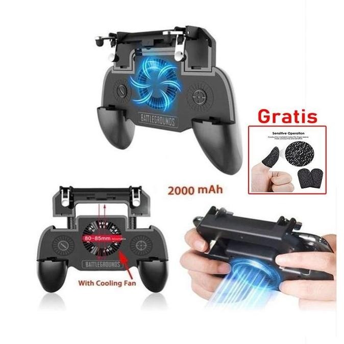 [ TERLARIS ] GRATIS ONGKIR - GamePad SR PUBG FF ML Dengan kipas power bank Gratis Sarung Jempol trig