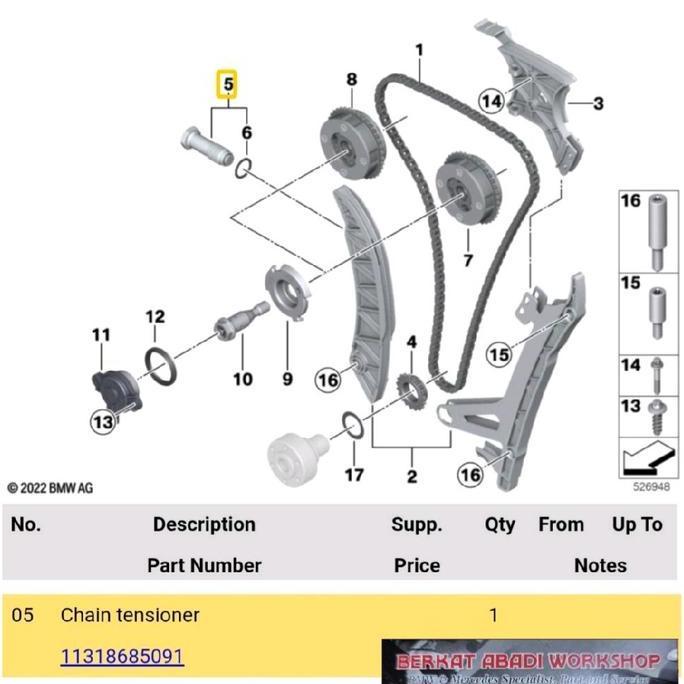 Genuine BMW 11318685091 Timing Chain Tensioner N42 N46 N20