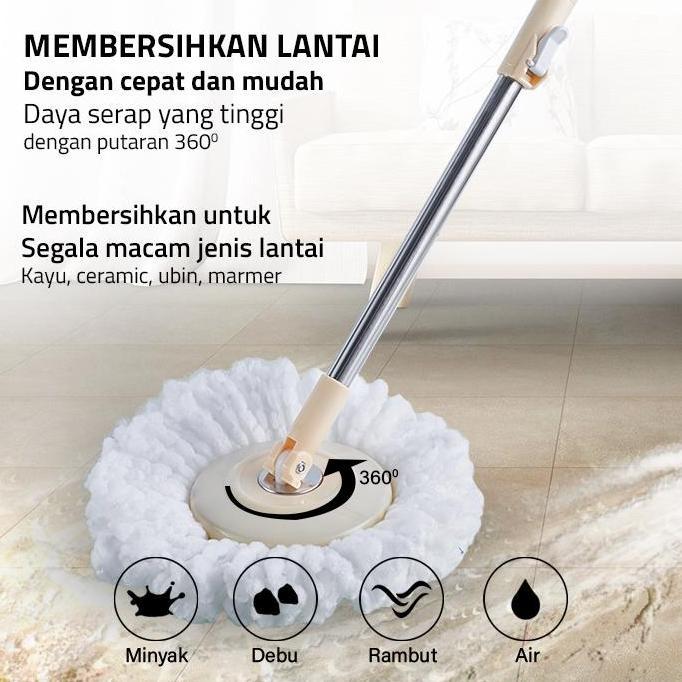 [] GM Bear Tongkat Set + Kain Pel 1521 - Mop Stick Set with HEADMOP