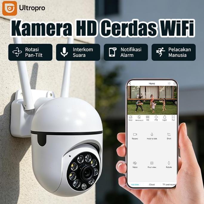 Kamera CCTV WiFi Anti-Maling 2MP 24 Jam Monitor Jarak Jauh, Malam Berwarna Jernih, Deteksi Gerak Oto