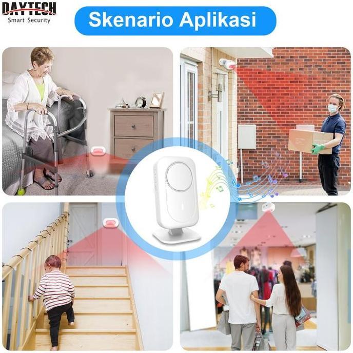 TERMURAH - DAYTECH Alarm Infrared Terpisah Sudut Deteksi 180 Rumah Kosong Aman 24 Jam Sensor Gerak A