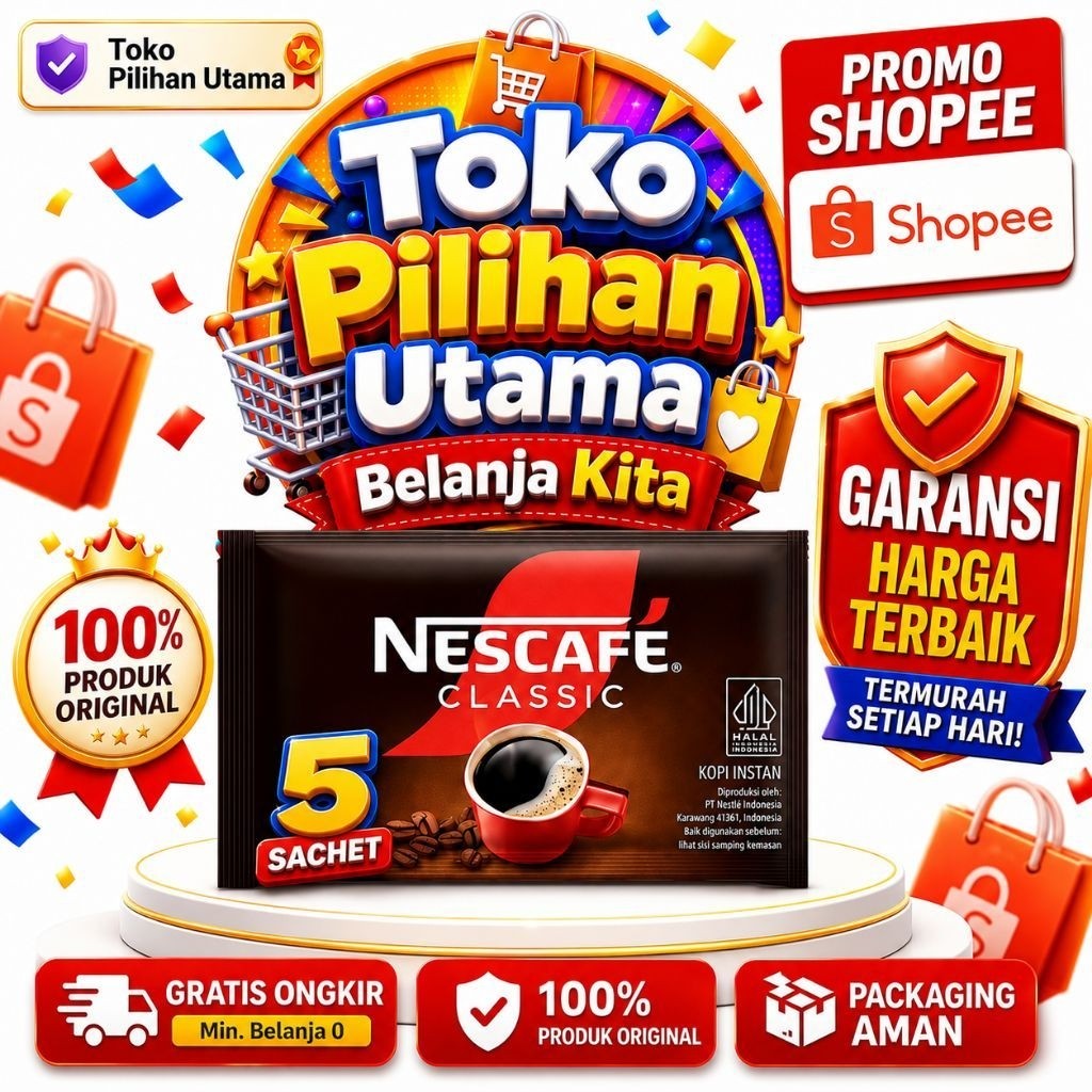 Nescafe Classic Isi 5 Sachet Kopi Instan Original Kemasan Praktis