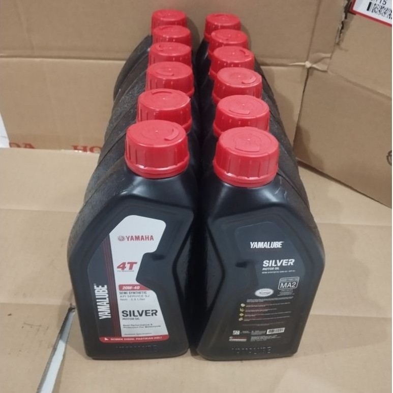 (PAKET 1/2 DUS)oli yamalube silver 4T 800 mil sae 20W-40 isi 12 BOTOL