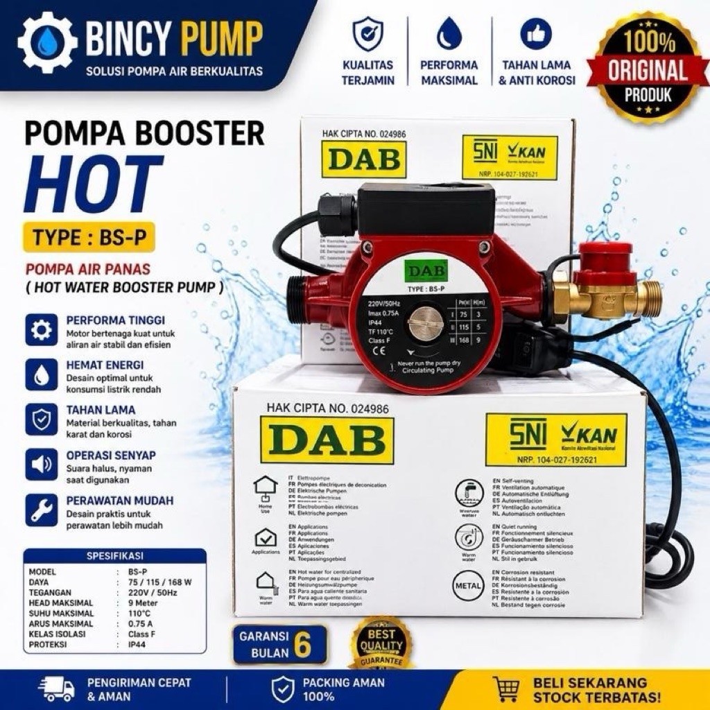 Pompa Air Pendorong / Booster Pump model Shimge/Merek DAB ZPS 15-9-140