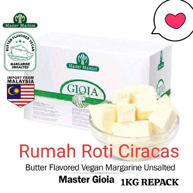 BUTTER GIOIA MARGARINE UNSALTED 1KG REPACK MASTER VEGAN PLAIN 1000GR