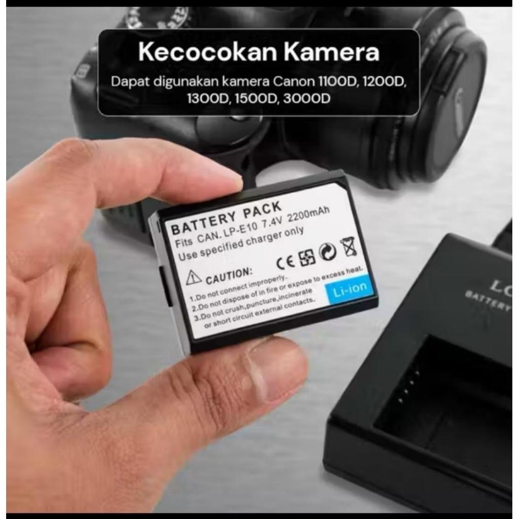 Baterai Camera Canon LP-E10 Original 100% 22000Mah  untuk Canon 1100D 1200D 1300D 1500D 3000D Batre 