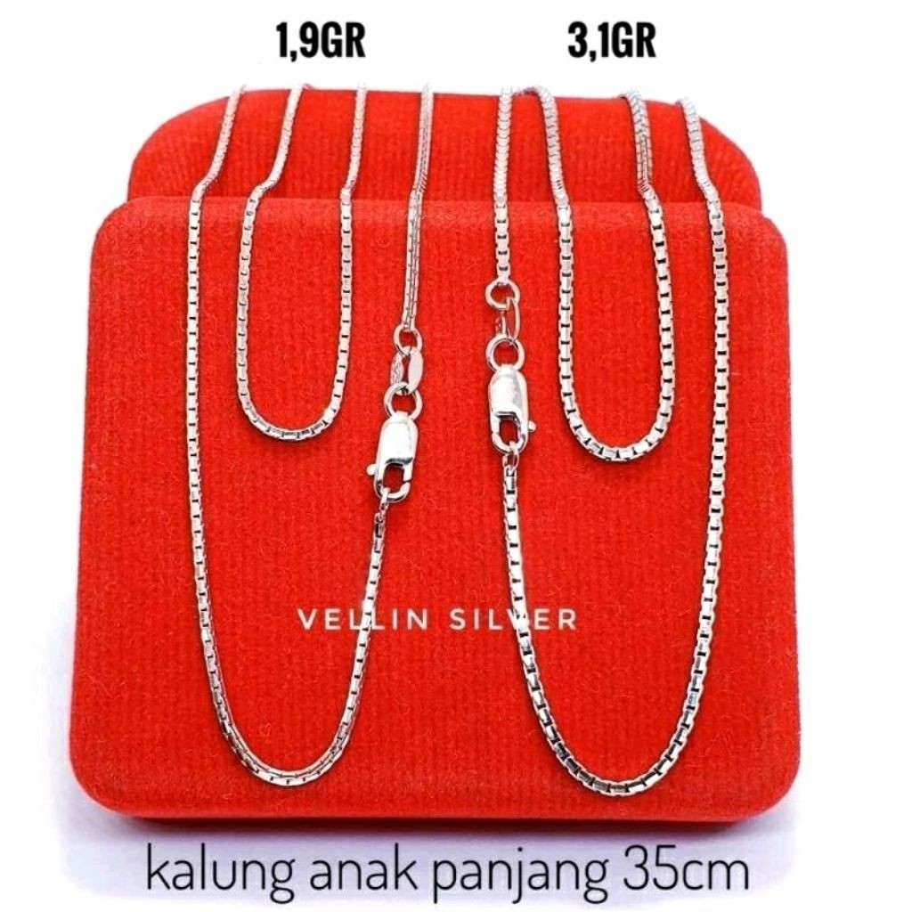 Kalung Perak Anak Model Italy Santa Silver 925 Lapis Emas Putih - Kalung Anak Anak