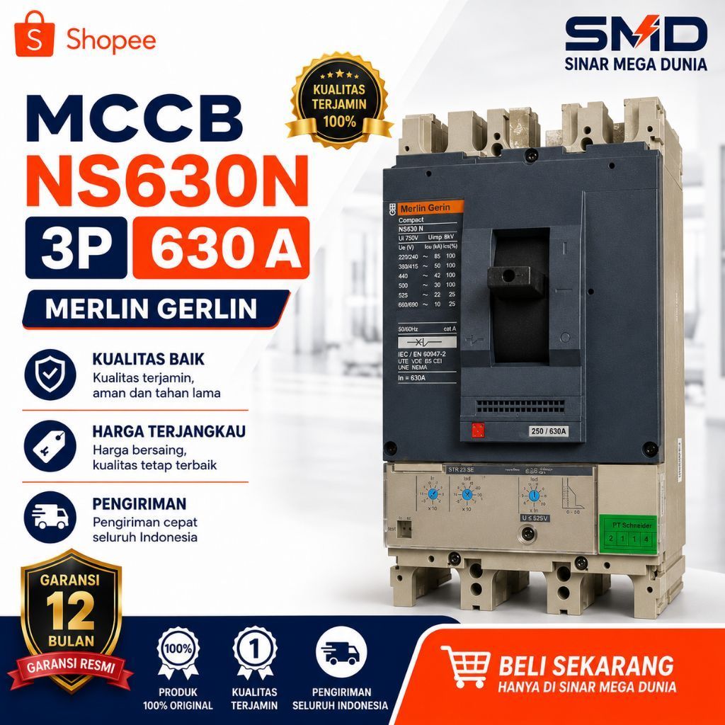 MCCB MERLIN GERLIN NS630N 3P 630 A NS 630N 3P 630 AMPER ORIGINAL