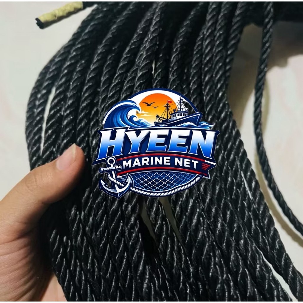 COD TALI TAMBANG PLASTIK 6 MM WARNA HITAM 50 METER