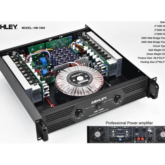 POWER Ampli 2000 watt AMPLIFIER ASHLEY HM 1000 HM1000 Class H ORIGINAL