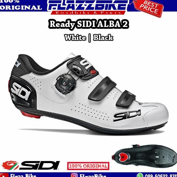 SIDI Alba 2 White Black - Sepatu Cleat Roadbike Shoes Putih Hitam