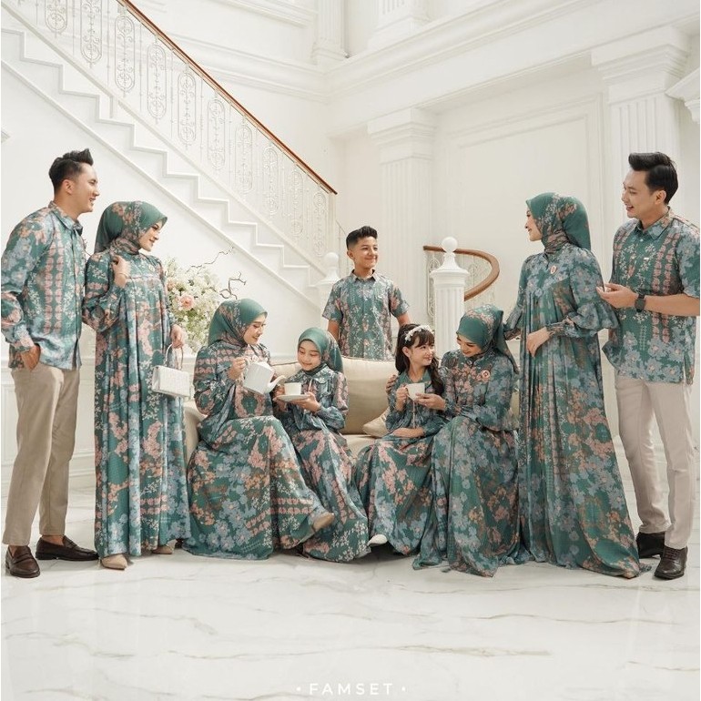 MAISADIPTHA FAMSET (HUNTER GREEN) (HIJAB DIJUAL TERPISAH) NADHEERA LUXURY TERBARU / FAMSET TERBARU /