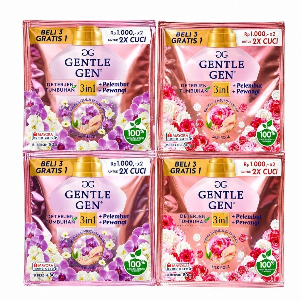 ( 7 pcs ) GENTLE GEN DETERGEN CAIR varian random / GENTLE GEN DETERGEN CAIR / GENTLE GEN SABUN CUCI 