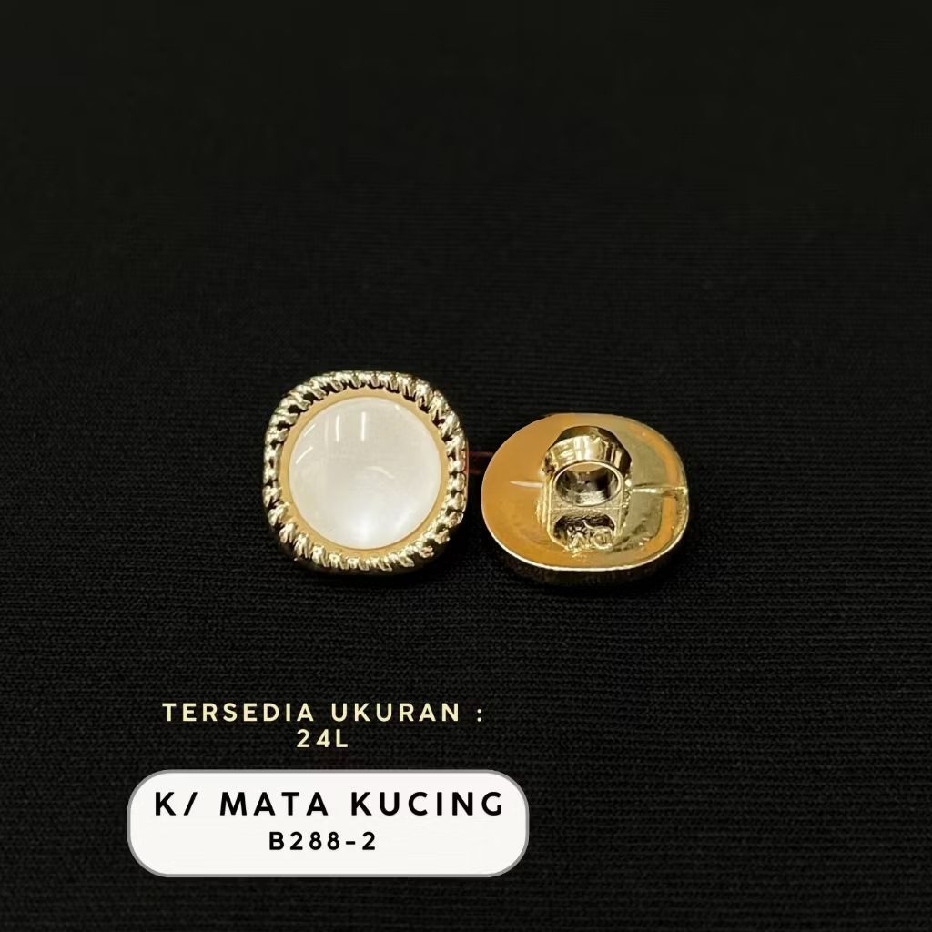 Kancing Baju Hias Jamur Bunga B288-2 bening uv/rosegold UK 15MM/24L model persegi