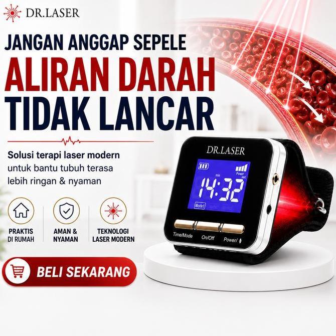 FARMUKE Jam Tangan Kesehatan Akulaser Dr. Laser HI Plus Original | Alat Terapi Laser Kesehatan | Gar