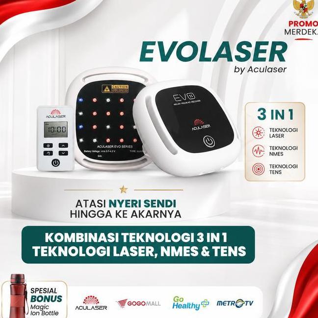 Evolaser Alat Terapi Laser Kesehatan Portable 24 Titik Mata Laser 3 In 1 Laser Tens Nmes Atasi Nyeri