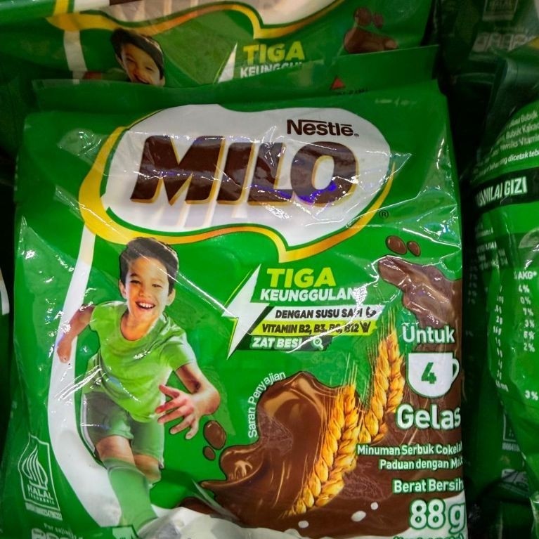 88GR MILO ACTIVE GO SACHET. MILO ACTIVE. MILO NESTLE ACTIVE GO SACHET. MILO TIGA KEUNGGULAN. MILO 4 