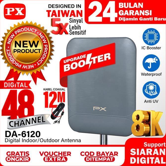 brazarstore45 - antena tv digital indoor outdoor dvt2 antenna booster 8k px da-6120