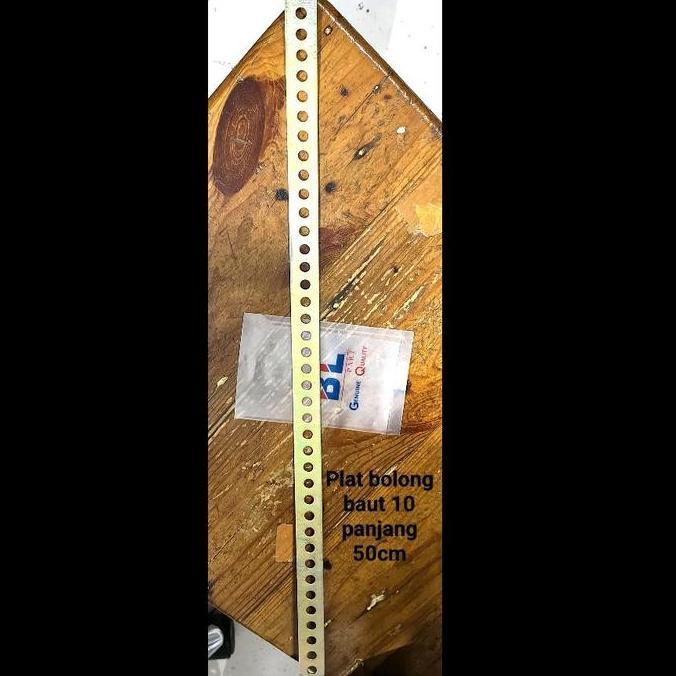 Promo (2pcs) plat bolong untuk baut 10 M6 panjang 50cm kuning breket serbaguna panjang 50cm , breket