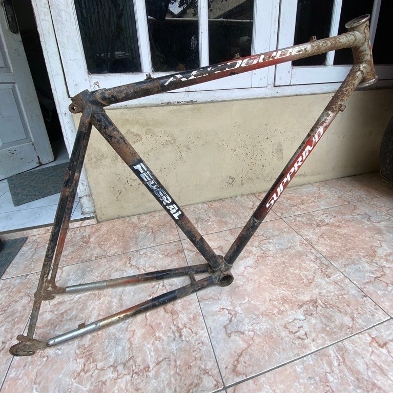 FRAME RANGKA SEPEDA FEDERAL AEROGLIDE SUPRIMO FEDERAL SUPRIMO AEROGLIDE VINTAGE ROAD BIKE BALAP JADU