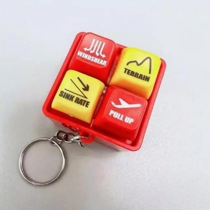 Keyboard KeyChain Fidget Mechanical Boeing 737 Airbus Egpws Warning Sound Simulator Pilot Keychain/W