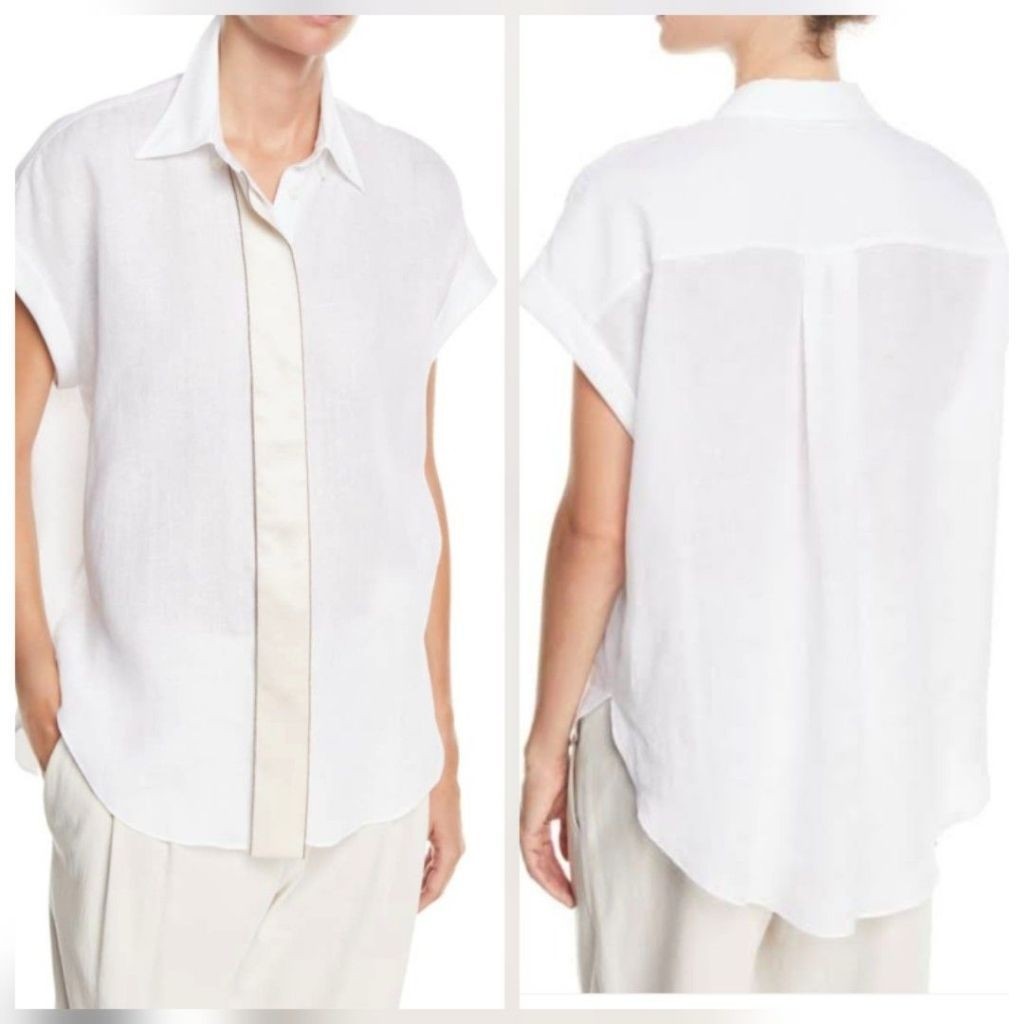 BRUNELLO CUCINELLI (cut label) linen top