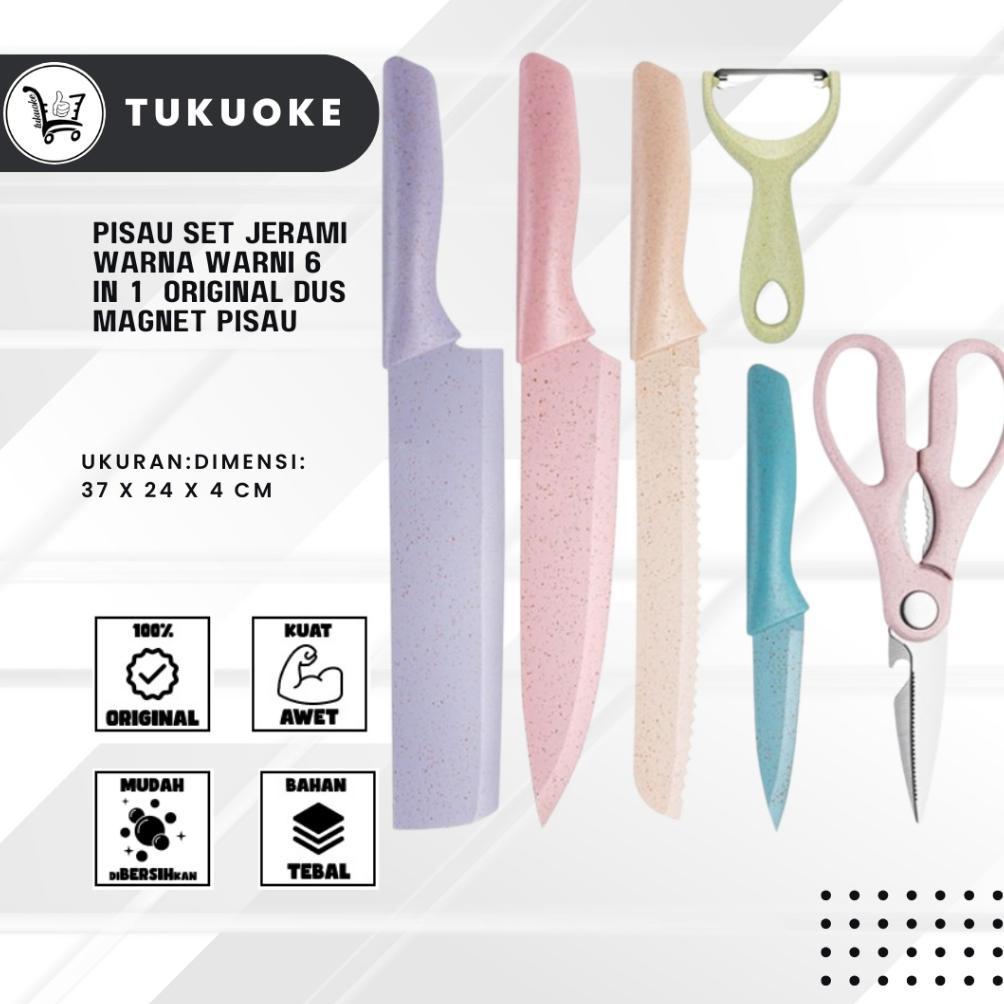 Murah Pisau Set Jerami Pisau Sultan Warna 6In1 Original Dus Magnet Pisau Jerami Evcriverh / Dapur Ta