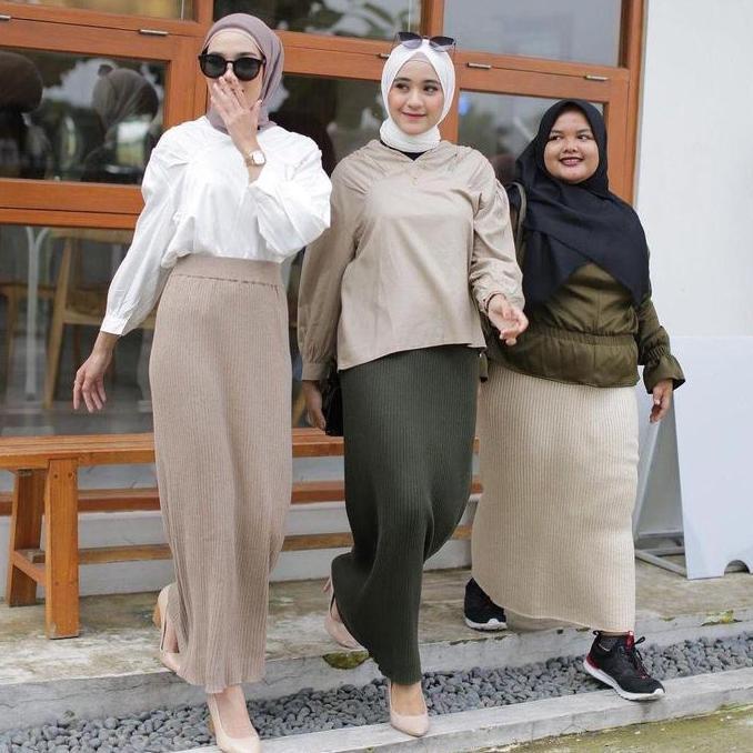 ROK SPAN RAJUT PANJANG | ROK SPAN SUPER TEBAL | ROK PREMIUM