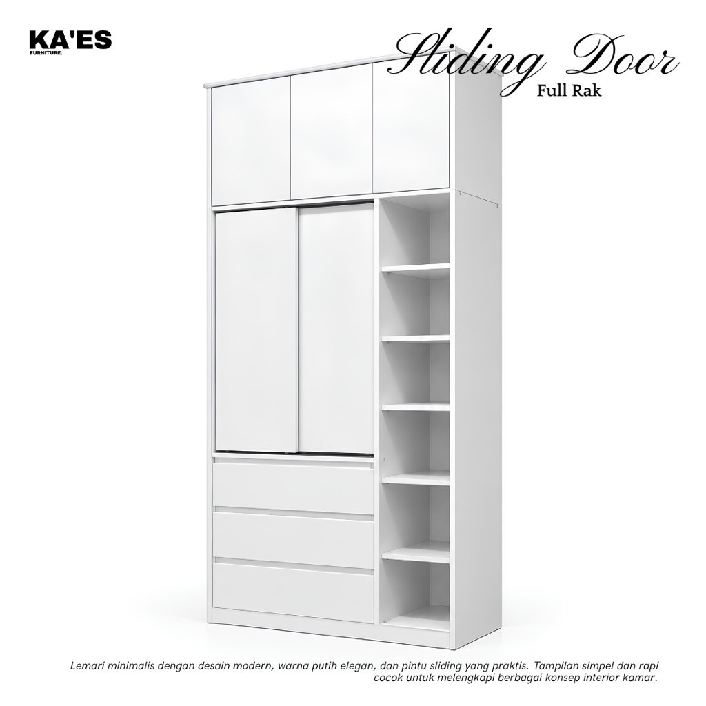 KA'ES FURNITURE - ELARA - lemari pakaian minimalist lemari baju murah lemari rak terbuka harga murah