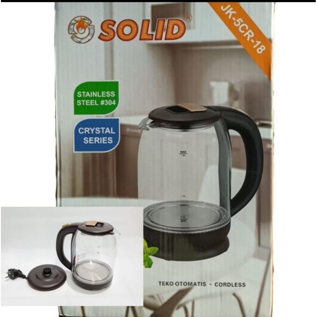 SOLID JK-5CR-18 Crystal Series Electric Kettle - Teko Pemanas Air