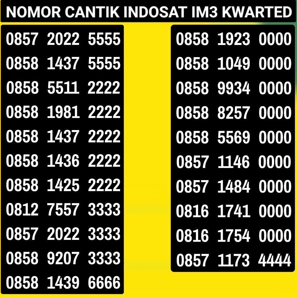 KARTU PERDANA NOMOR CANTIK INDOSAT SERI 0000