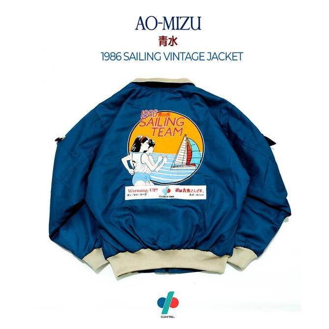 PROMO AOMIZU CLUB of 1986 Sailing Vintage Jacket / Jaket Jepang Oversize Bomber Flight Estetik Biru 